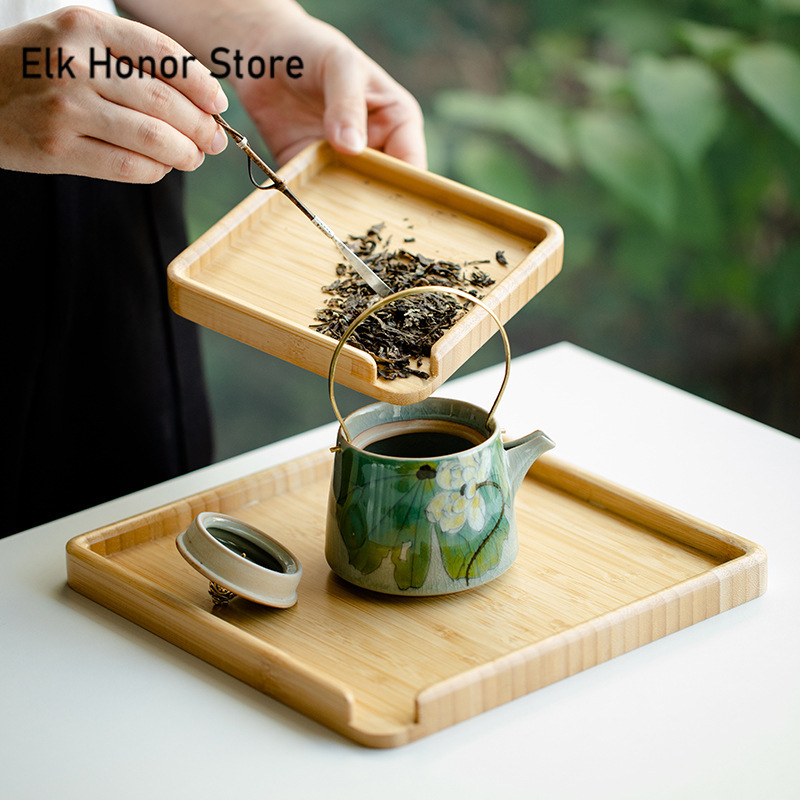 Chinese Bamboo Food Tray Puer  - Bonsai Garden For Home ulasan dan harga