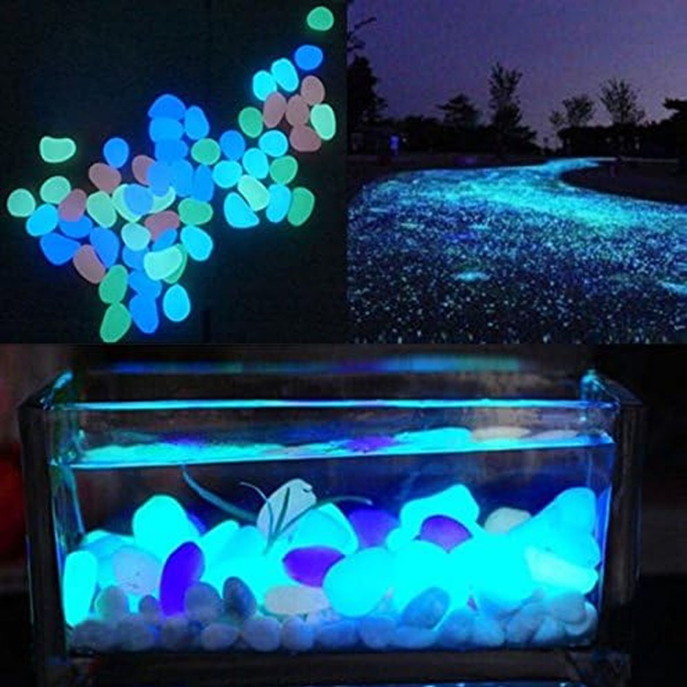 Fish Tank Rocks Glow Blue Pebb - Bonsai Garden Zen ulasan dan harga