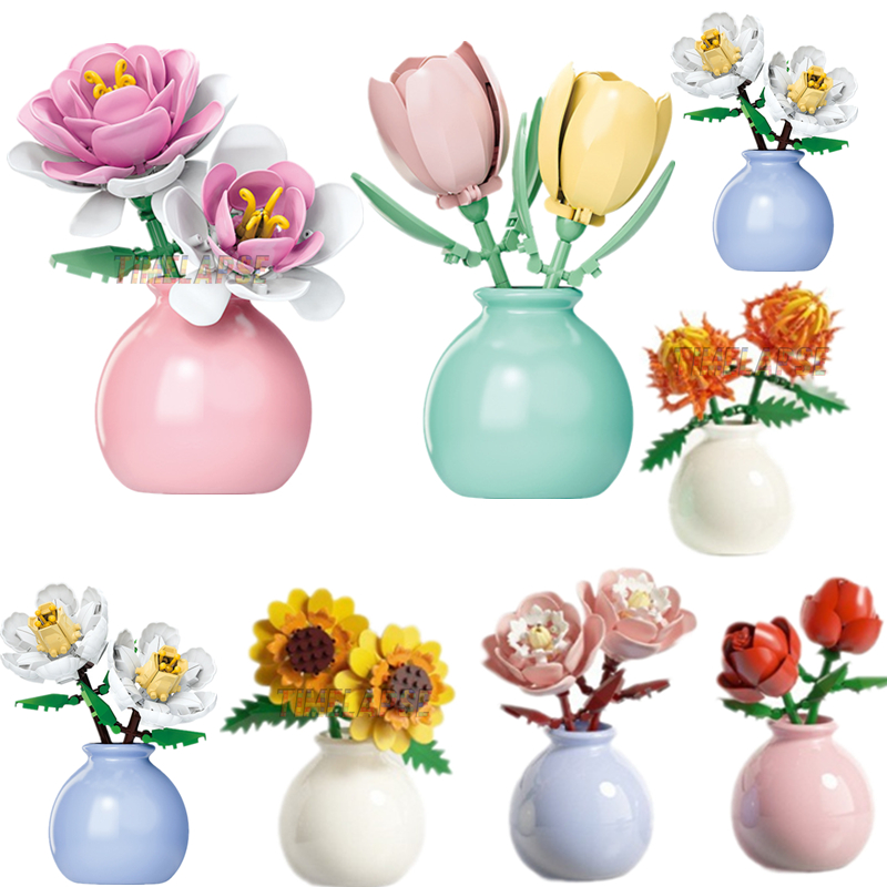DIY MOC Flowers Bouquet Rose S - Bonsai Garden Experts ulasan dan harga