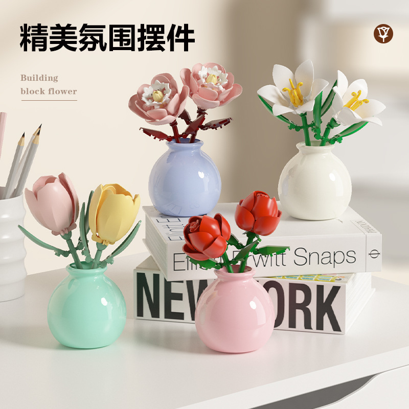 DIY MOC Flowers Bouquet Rose S - Bonsai Garden Experts ulasan dan harga