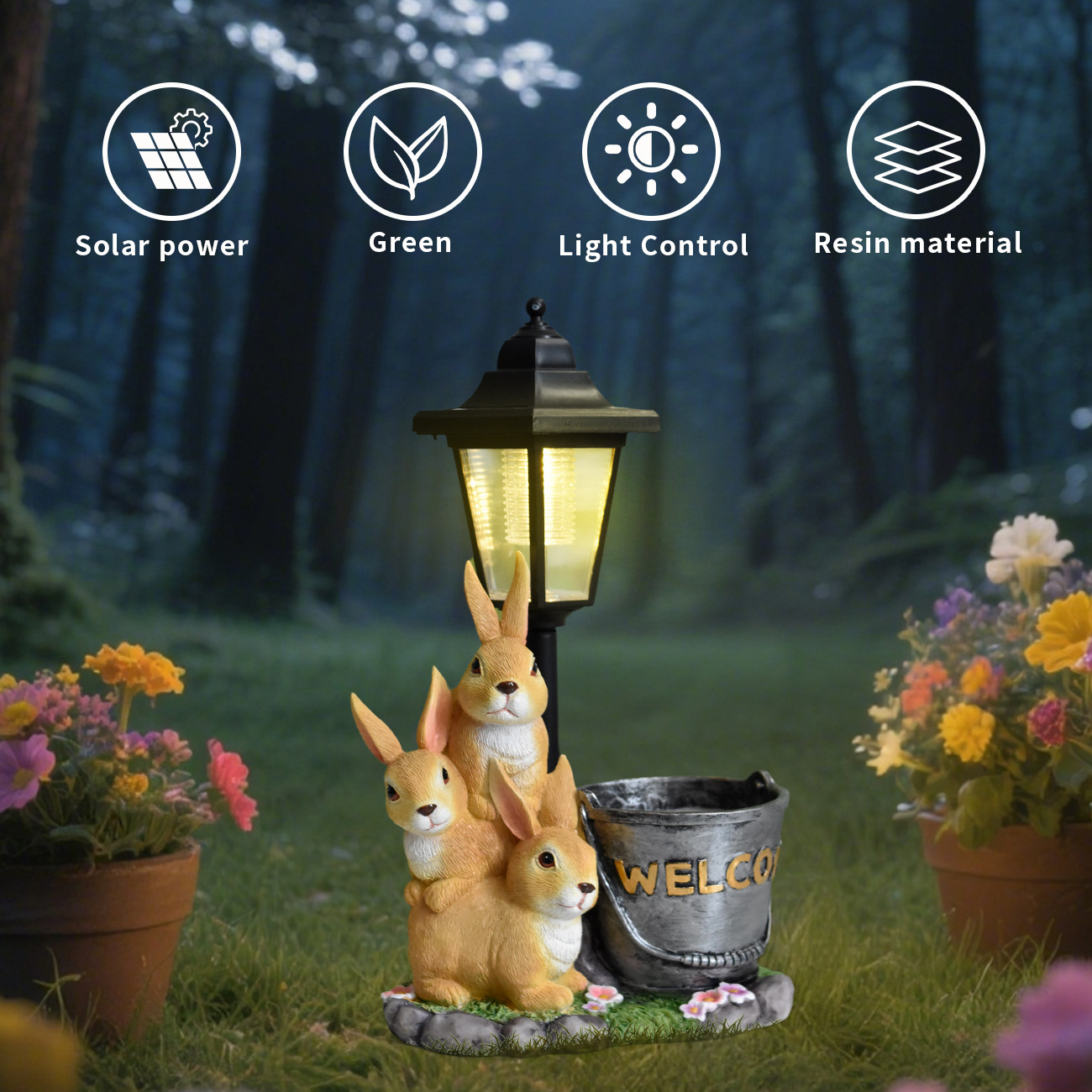 New rabbit solar garden light  - Bonsai Garden Zen ulasan dan harga